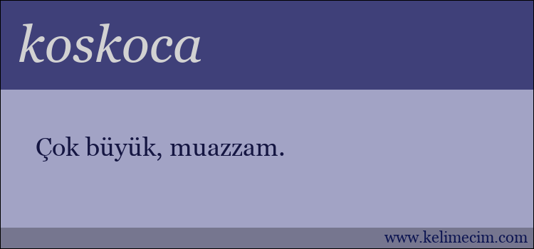 koskoca kelimesinin anlamı ne demek?