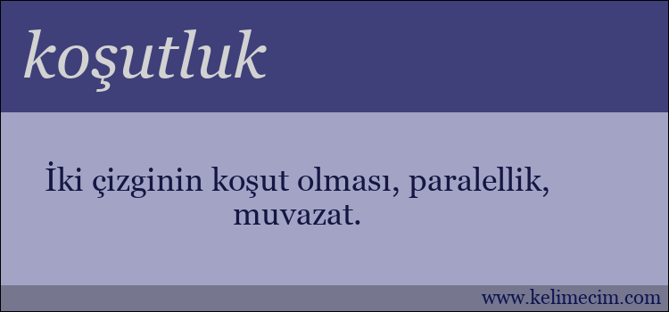 koşutluk kelimesinin anlamı ne demek?