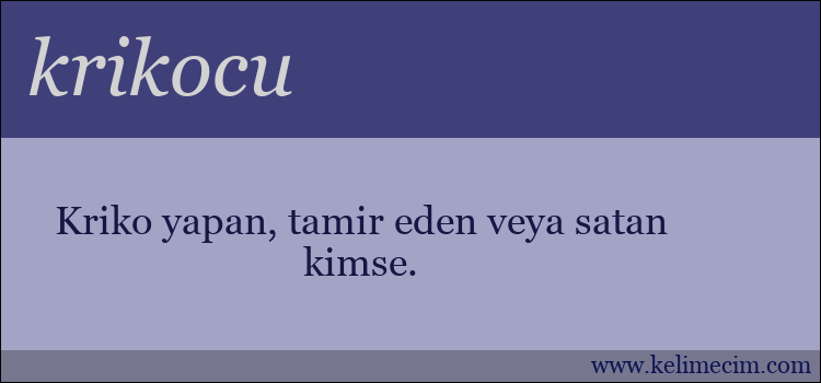 krikocu kelimesinin anlamı ne demek?