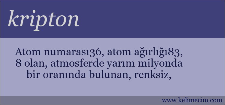 kripton kelimesinin anlamı ne demek?