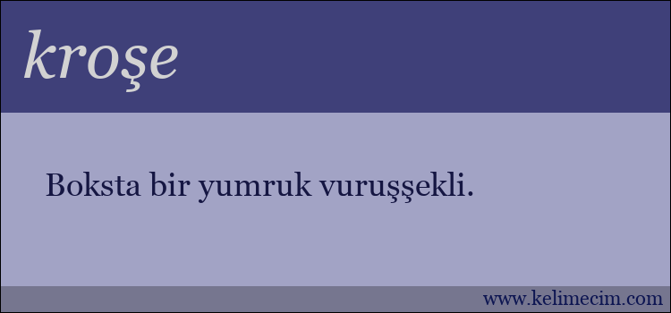 kroşe kelimesinin anlamı ne demek?