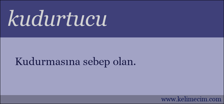 kudurtucu kelimesinin anlamı ne demek?