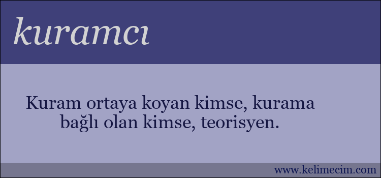 kuramcı kelimesinin anlamı ne demek?