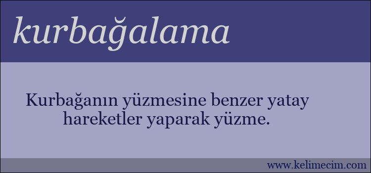 kurbağalama kelimesinin anlamı ne demek?