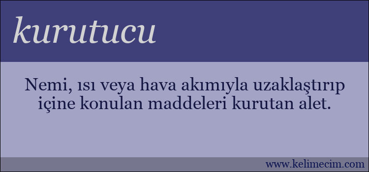 kurutucu kelimesinin anlamı ne demek?