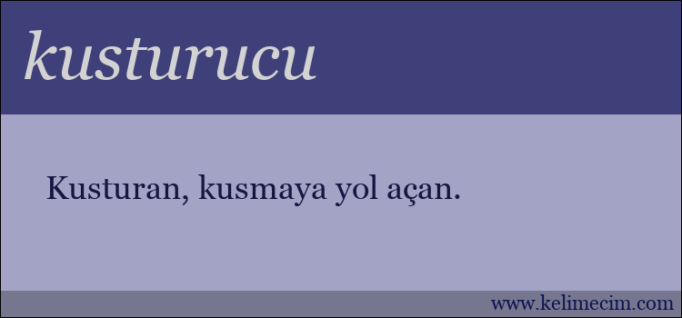 kusturucu kelimesinin anlamı ne demek?