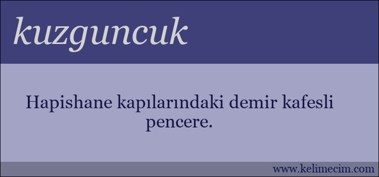 kuzguncuk kelimesinin anlamı ne demek?