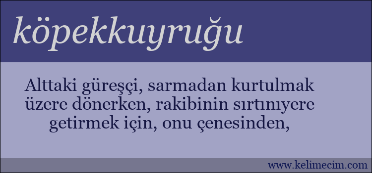 köpekkuyruğu kelimesinin anlamı ne demek?