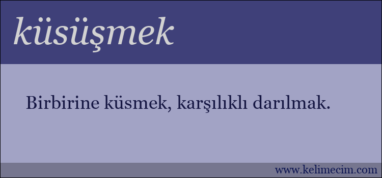 küsüşmek kelimesinin anlamı ne demek?