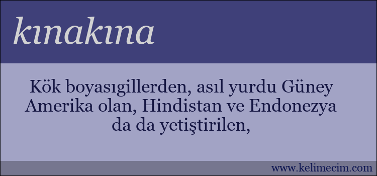 kınakına kelimesinin anlamı ne demek?