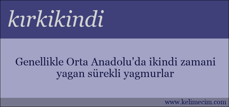 kırkikindi kelimesinin anlamı ne demek?