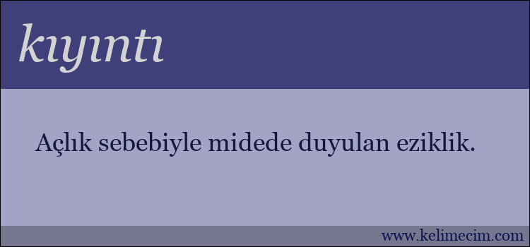 kıyıntı kelimesinin anlamı ne demek?