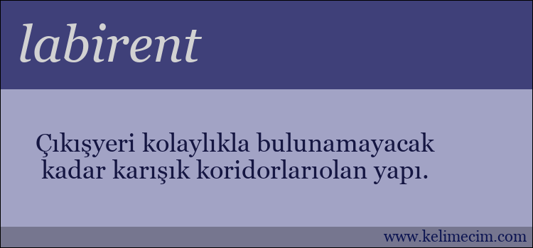 labirent kelimesinin anlamı ne demek?