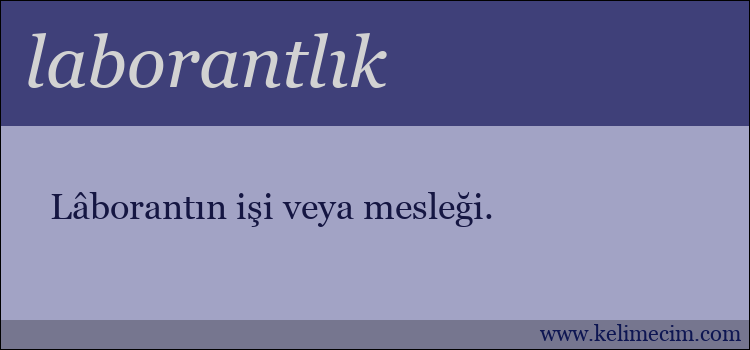 laborantlık kelimesinin anlamı ne demek?