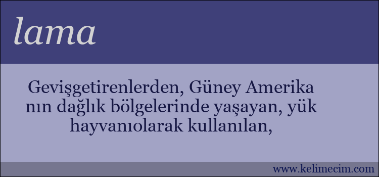 lama kelimesinin anlamı ne demek?