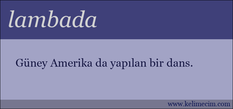 lambada kelimesinin anlamı ne demek?