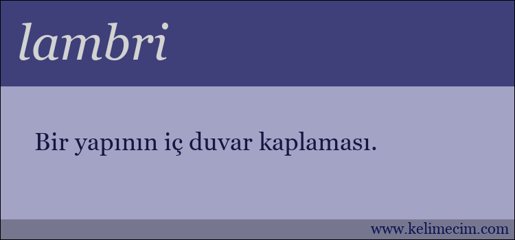 lambri kelimesinin anlamı ne demek?