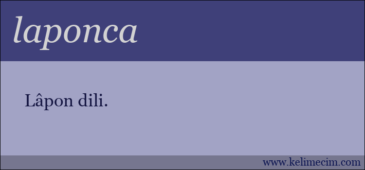 laponca kelimesinin anlamı ne demek?
