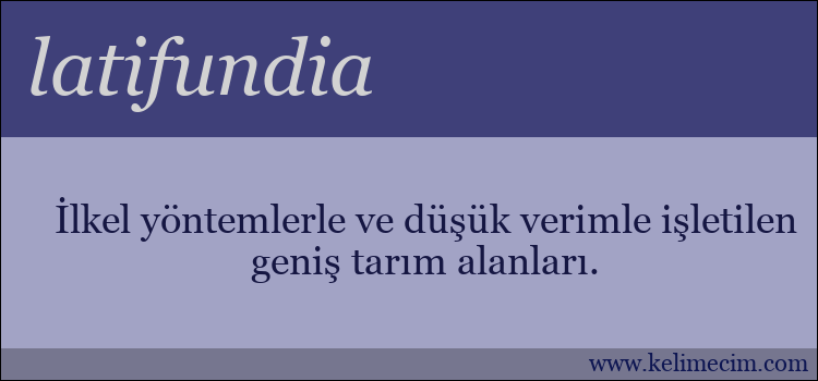 latifundia kelimesinin anlamı ne demek?