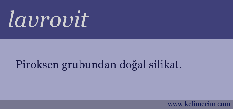 lavrovit kelimesinin anlamı ne demek?