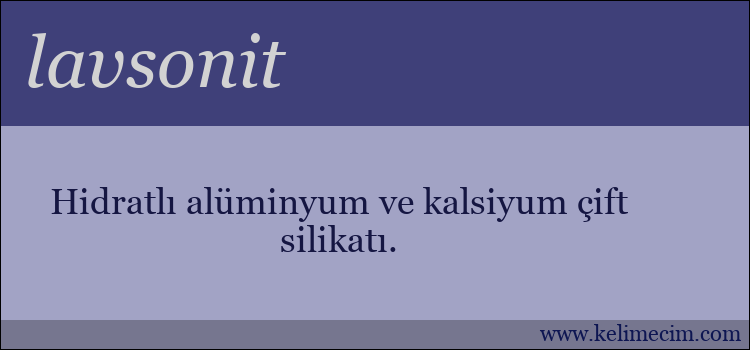 lavsonit kelimesinin anlamı ne demek?