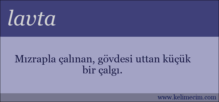 lavta kelimesinin anlamı ne demek?