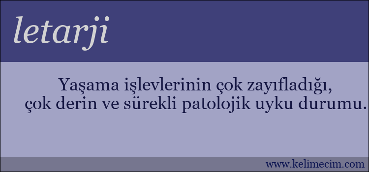 letarji kelimesinin anlamı ne demek?