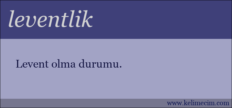 leventlik kelimesinin anlamı ne demek?