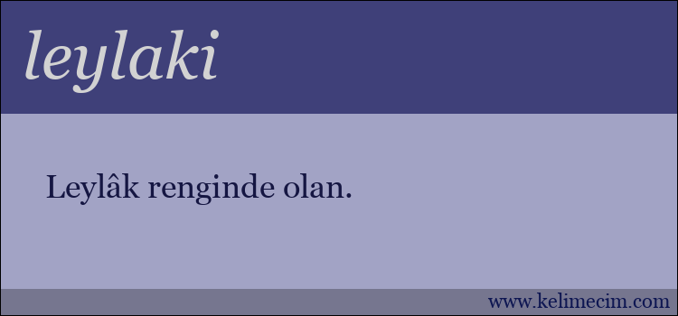 leylaki kelimesinin anlamı ne demek?