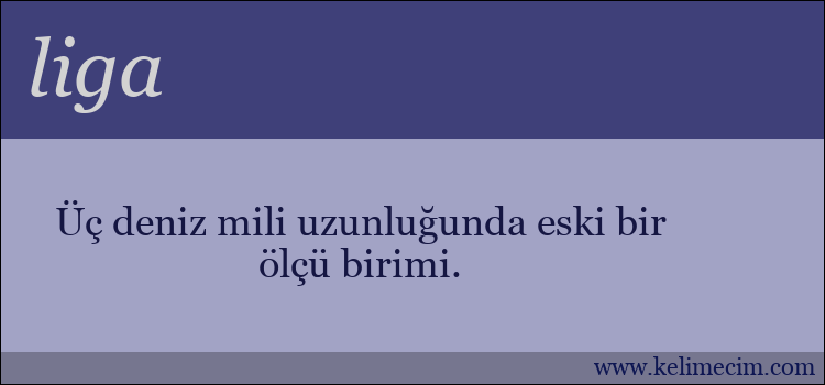 liga kelimesinin anlamı ne demek?