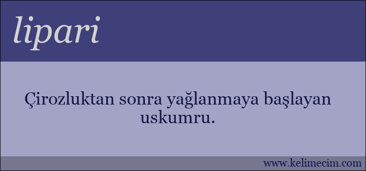 lipari kelimesinin anlamı ne demek?