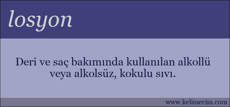 losyon kelimesinin anlamı ne demek?