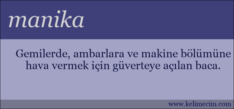 manika kelimesinin anlamı ne demek?