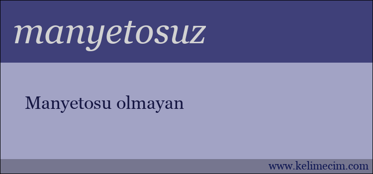 manyetosuz kelimesinin anlamı ne demek?