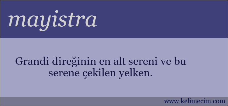 mayistra kelimesinin anlamı ne demek?