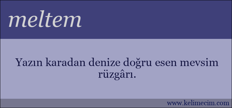 meltem kelimesinin anlamı ne demek?