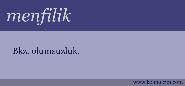 menfilik kelimesinin anlamı ne demek?