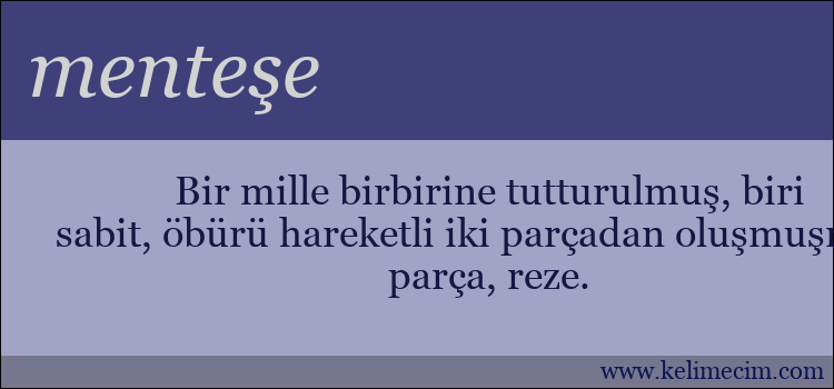 menteşe kelimesinin anlamı ne demek?