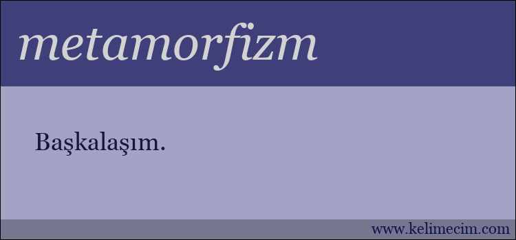 metamorfizm kelimesinin anlamı ne demek?