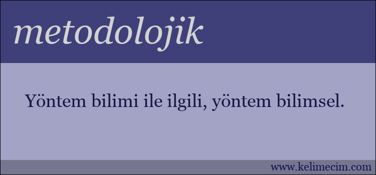 metodolojik kelimesinin anlamı ne demek?