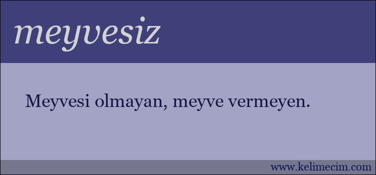 meyvesiz kelimesinin anlamı ne demek?