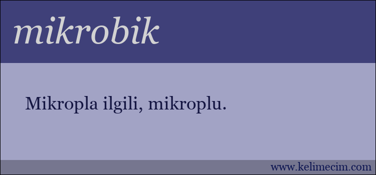 mikrobik kelimesinin anlamı ne demek?