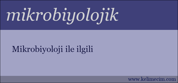 mikrobiyolojik kelimesinin anlamı ne demek?