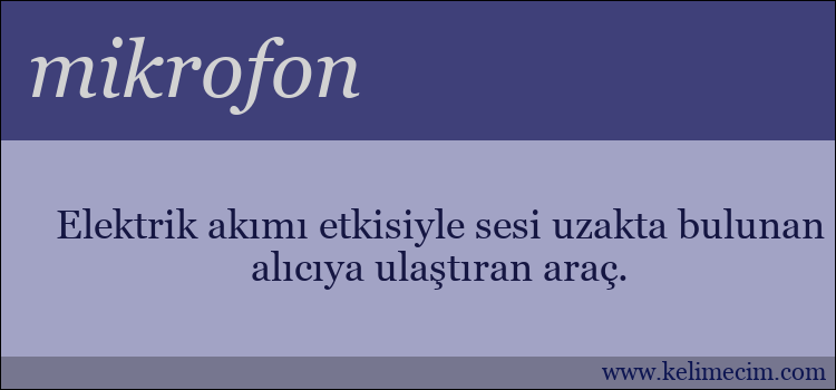 mikrofon kelimesinin anlamı ne demek?