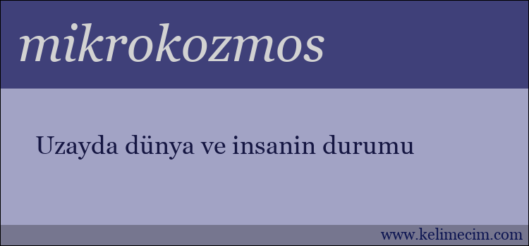 mikrokozmos kelimesinin anlamı ne demek?