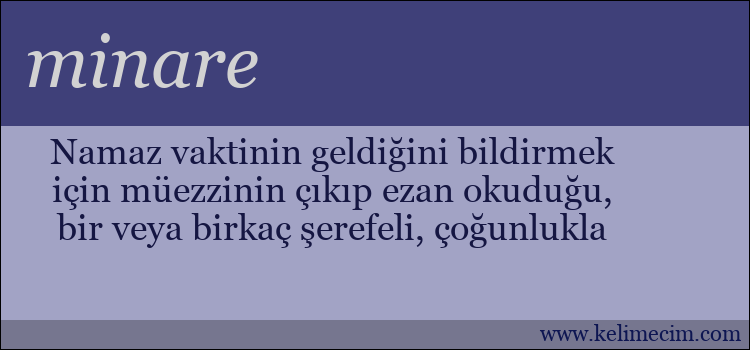 minare kelimesinin anlamı ne demek?