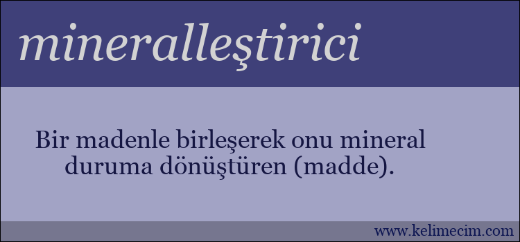 mineralleştirici kelimesinin anlamı ne demek?