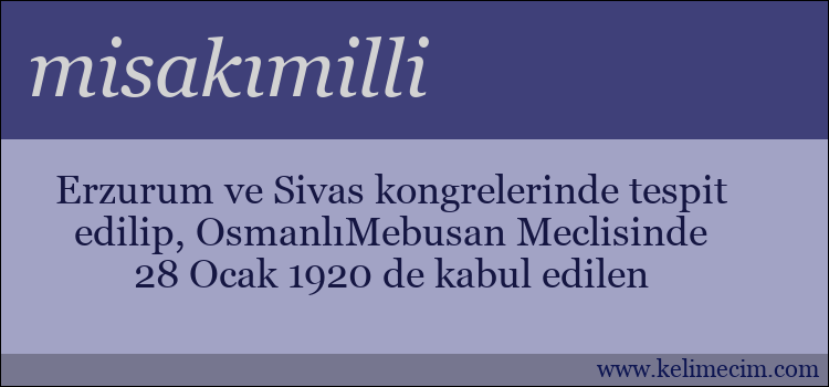 misakımilli kelimesinin anlamı ne demek?