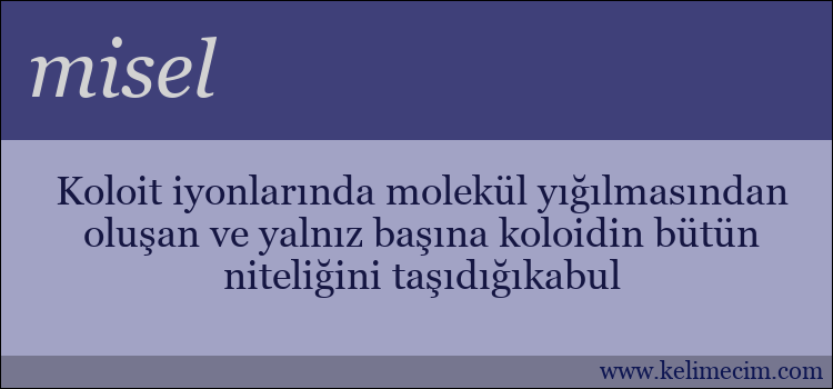 misel kelimesinin anlamı ne demek?