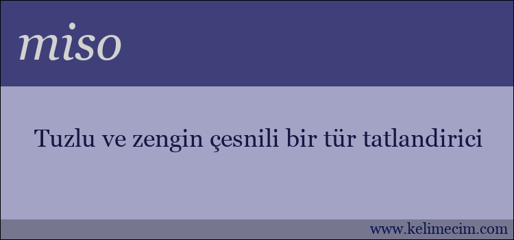 miso kelimesinin anlamı ne demek?